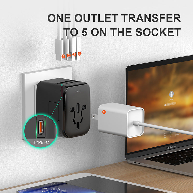 navor Universal Travel Adapter with 2 USB-C & 2 USB-A Ports for International Travel
