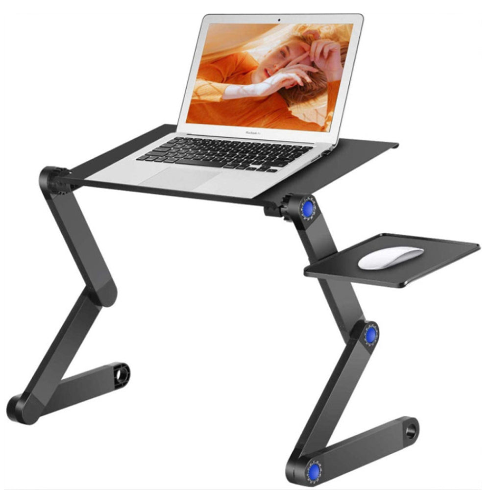 Navor Adjustable Standing Laptop Desk Stand Portable Aluminum Laptop Riser with Dual Cooling Fans & Mouse Pad