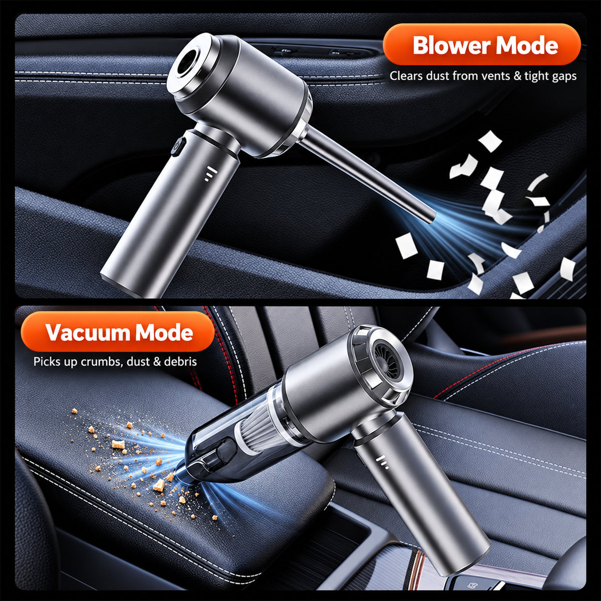 Cordless Handheld Vacuum & Blower, 16000Pa, Brushless Motor, USB-C