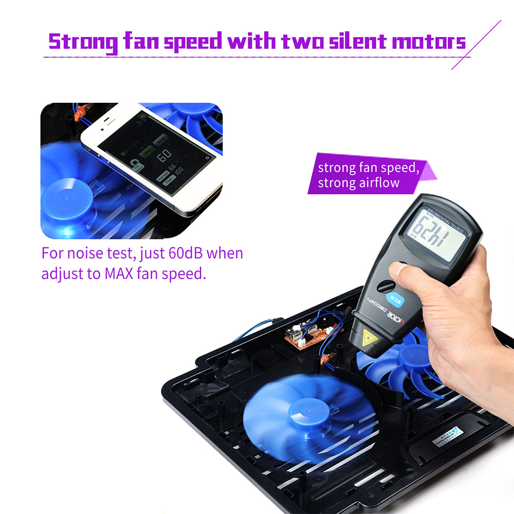 navor Laptop Cooling Pad with 2 Quiet Fans for 10-15.6 Inch Laptop