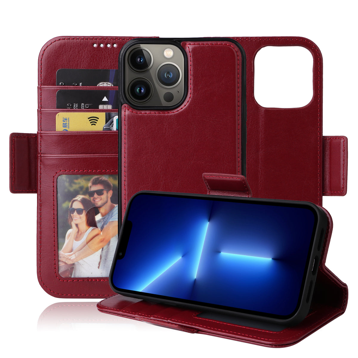 Vajio Series - iPhone 13 Pro Max 6.7" PU Leather Wallet Case - NAVOR