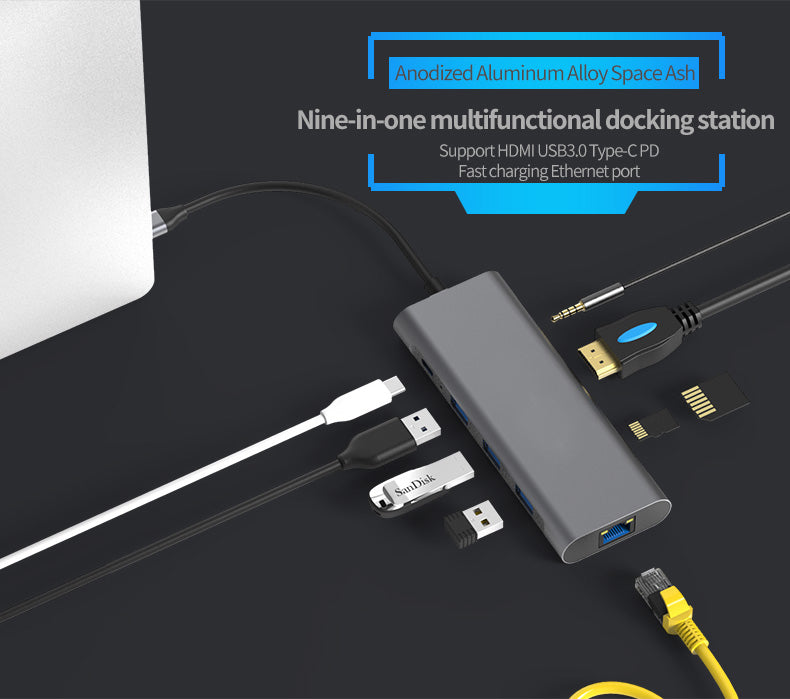 navor 9-IN-1 USB C Hub for MacBook (Above 2016), Thunderbolt 3/4, Huawei, Samsung and More - NAVOR