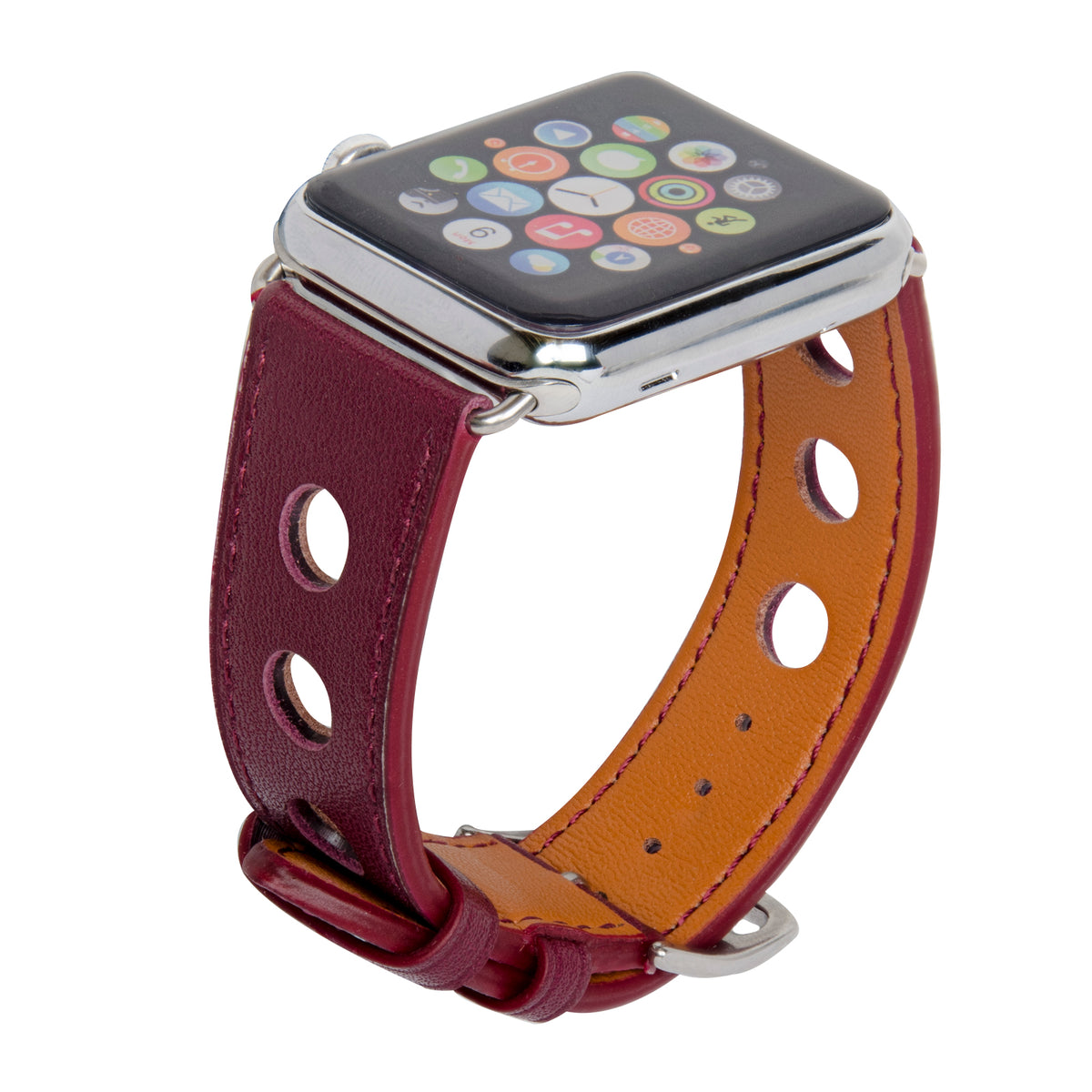 Navor Leather Replacement Band with Metal Clasp for Apple Watch 42 Series 1-2-3 - NAVOR