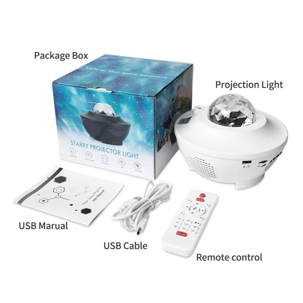 navor Starry Projector Light, 4 in 1 Galaxy Night Light: Remote Control, Timer, 10 Color Effects, and Built in Speaker