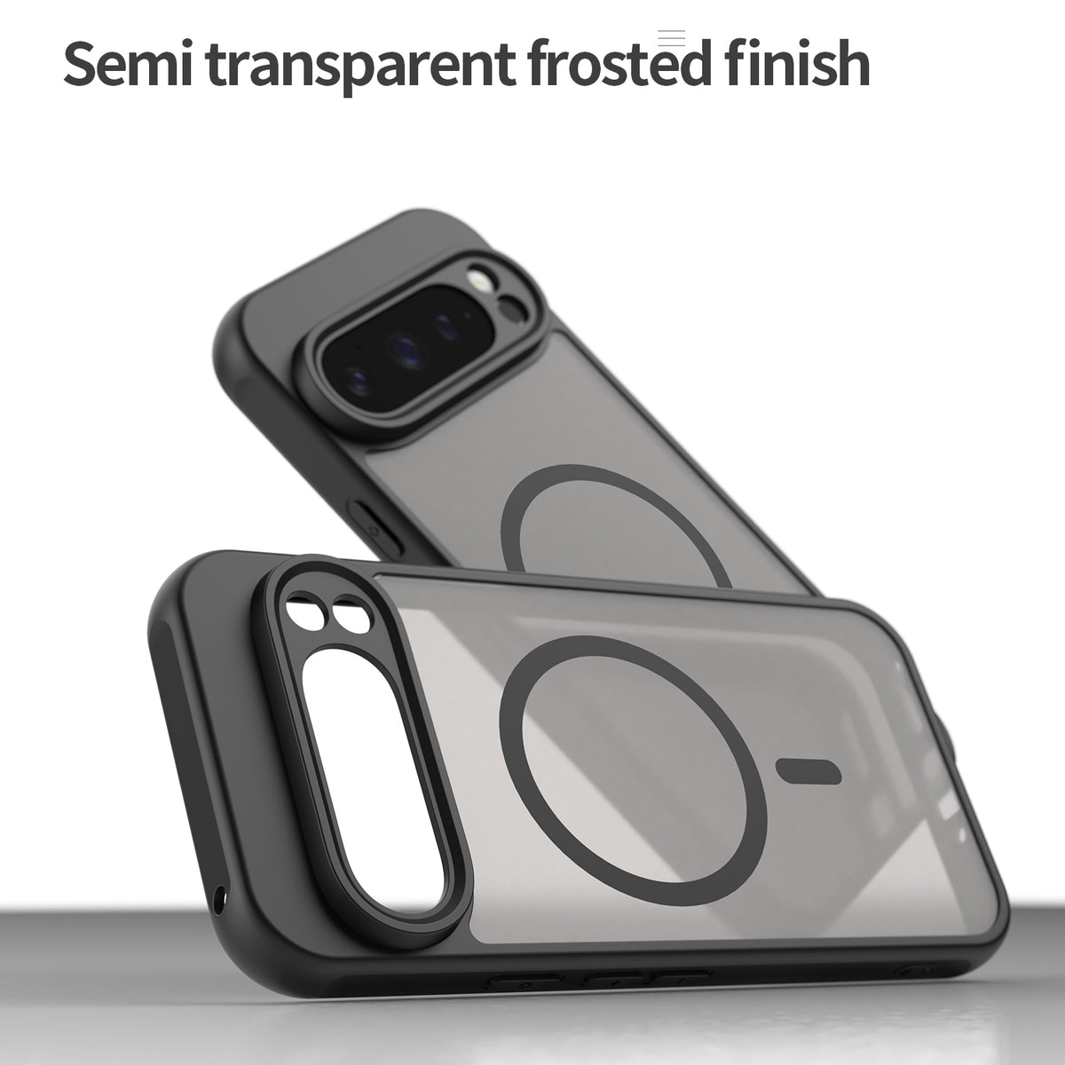 Navor Magnetic Case for Google Pixel 9 Pro 2024 with Screen Protector, Shockproof case- Black