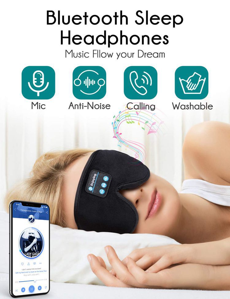 navor for Bluetooth Sleep Headphones Eye Mask with HD Stereo Wireless Audio