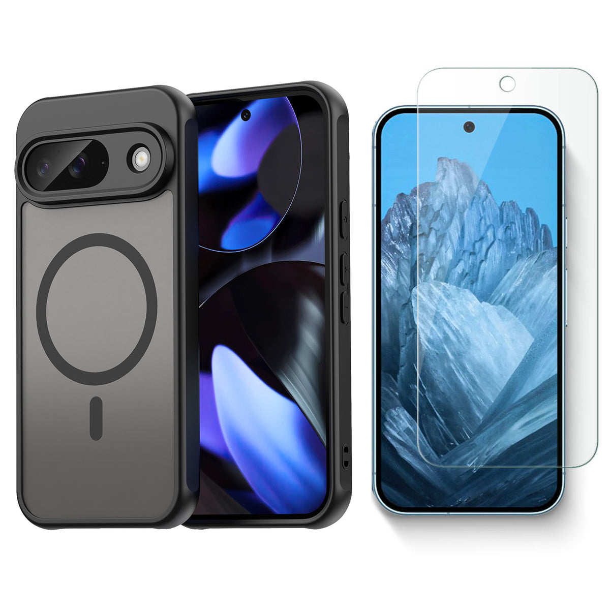 Navor Magnetic Case for Google Pixel 9 2024 with Screen Protector, Shockproof case- Black (Copy)