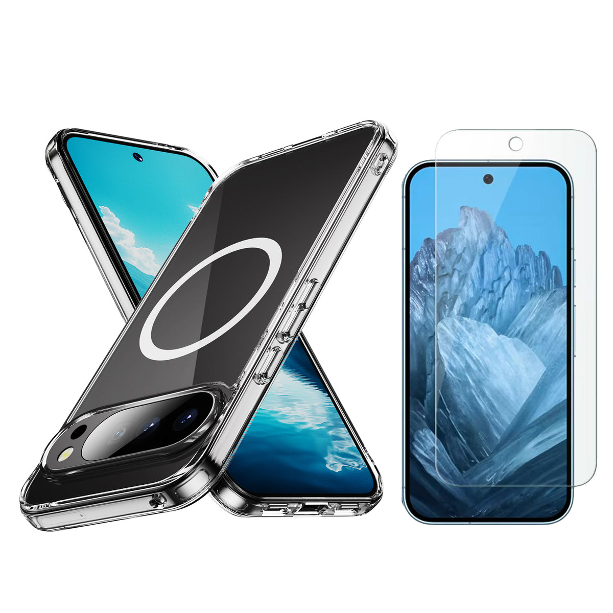 Navor Magnetic Case for Google Pixel 10/10 Pro 2025 with Screen Protector, Compatible with MagSafe & PixelSnap Charger