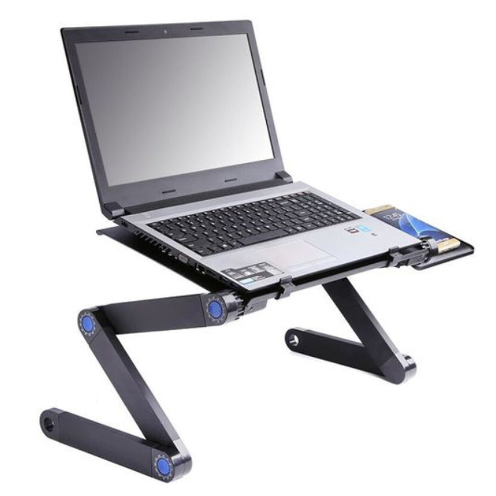 Navor Adjustable Standing Laptop Desk Stand Portable Aluminum Laptop Riser with Dual Cooling Fans & Mouse Pad