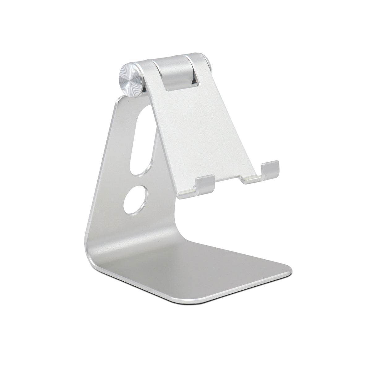 Navor Adjustable Aluminum Phone Stand for Desk, Foldable-Silver