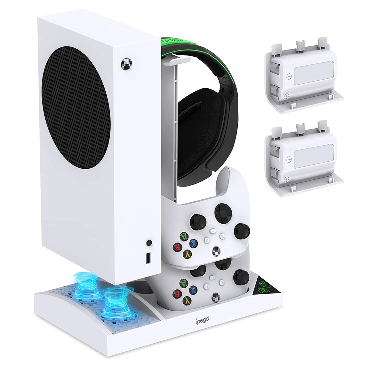 navor Charger Stand with Cooling Fan for Xbox Series S Console, Charging Dock -White