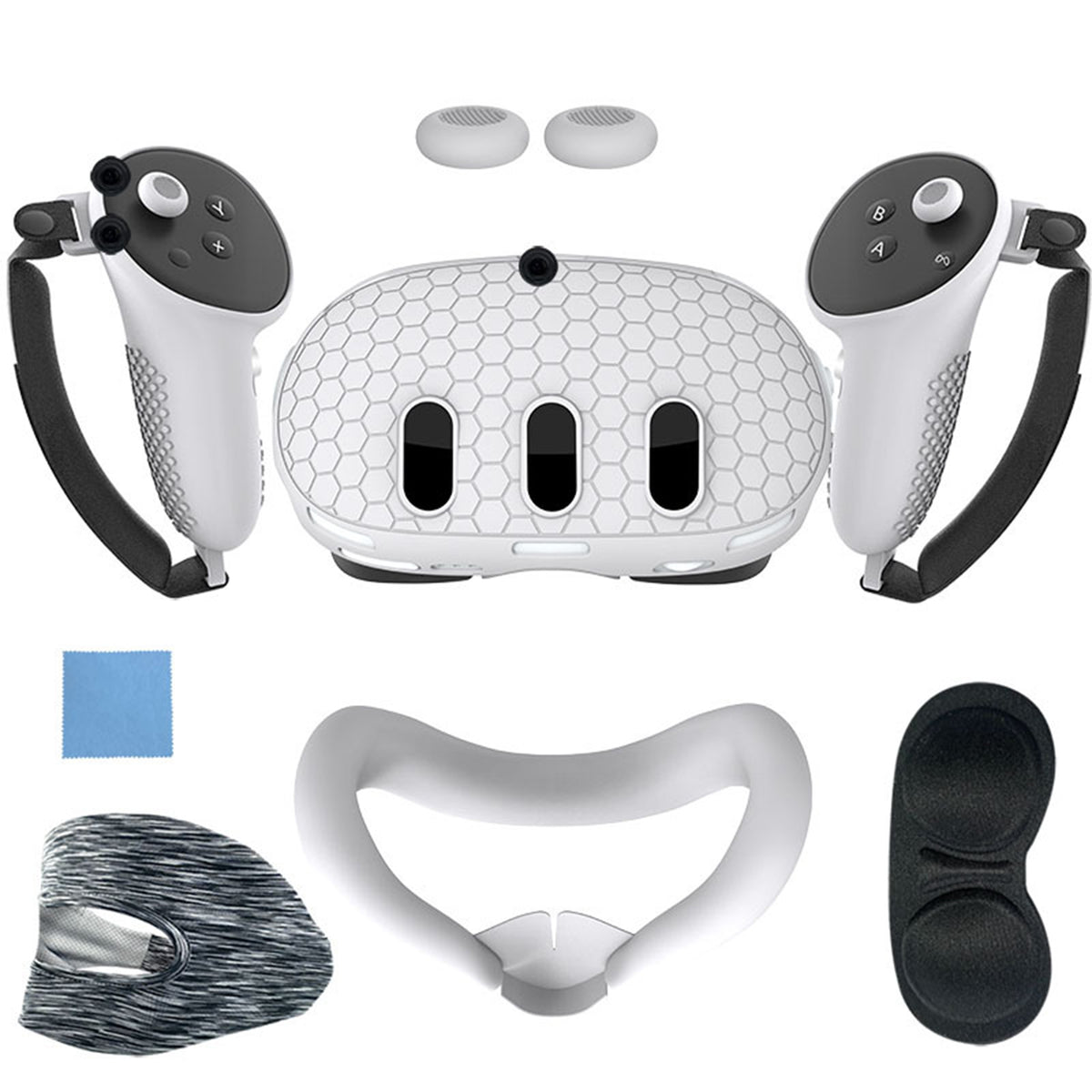 navor 7 in 1 Silicone Protective Case Cover Set for Meta Quest 3 VR Accessories