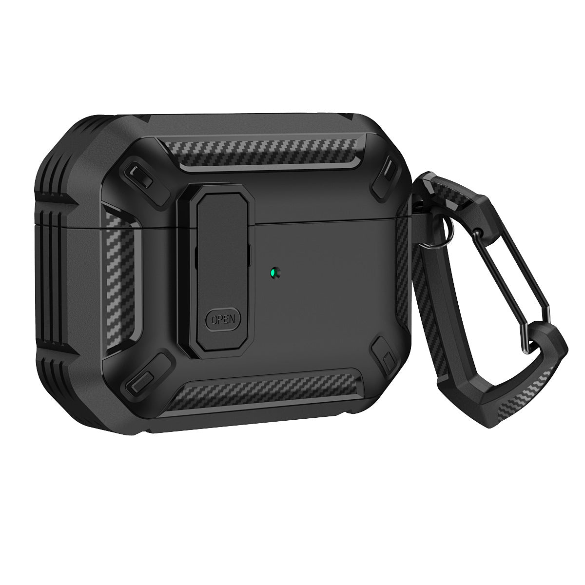 For AirPods Pro 2 Case Rugged Shockproof Protective Cover with Carabiner