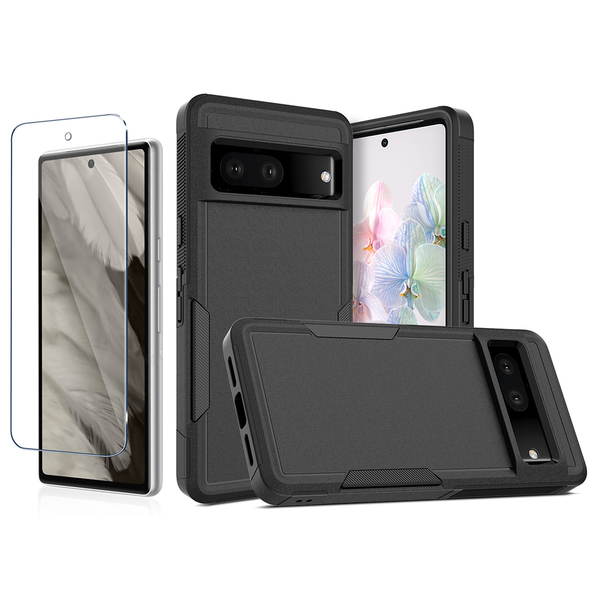 Navor Case Compatible with Google Pixel 7 , 2022 release 6.3-inch,Shockproof Silicone Cover with Screen Protector