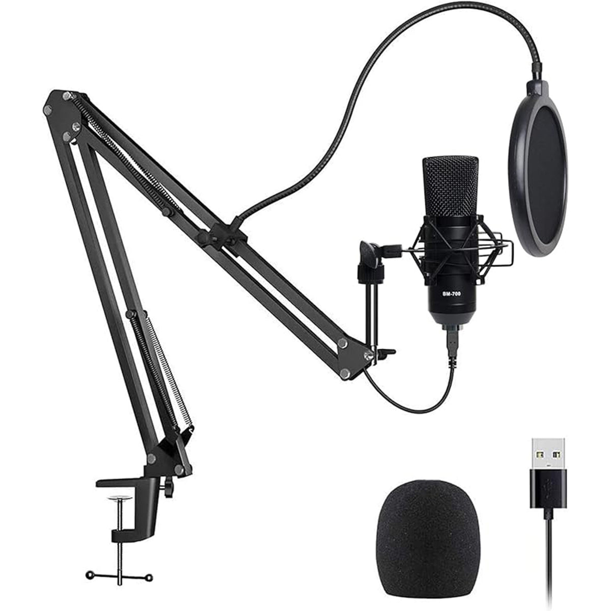 navor Condenser Microphone Combo, Cardioid Professional PC Mic Kit with Adjustable Mic