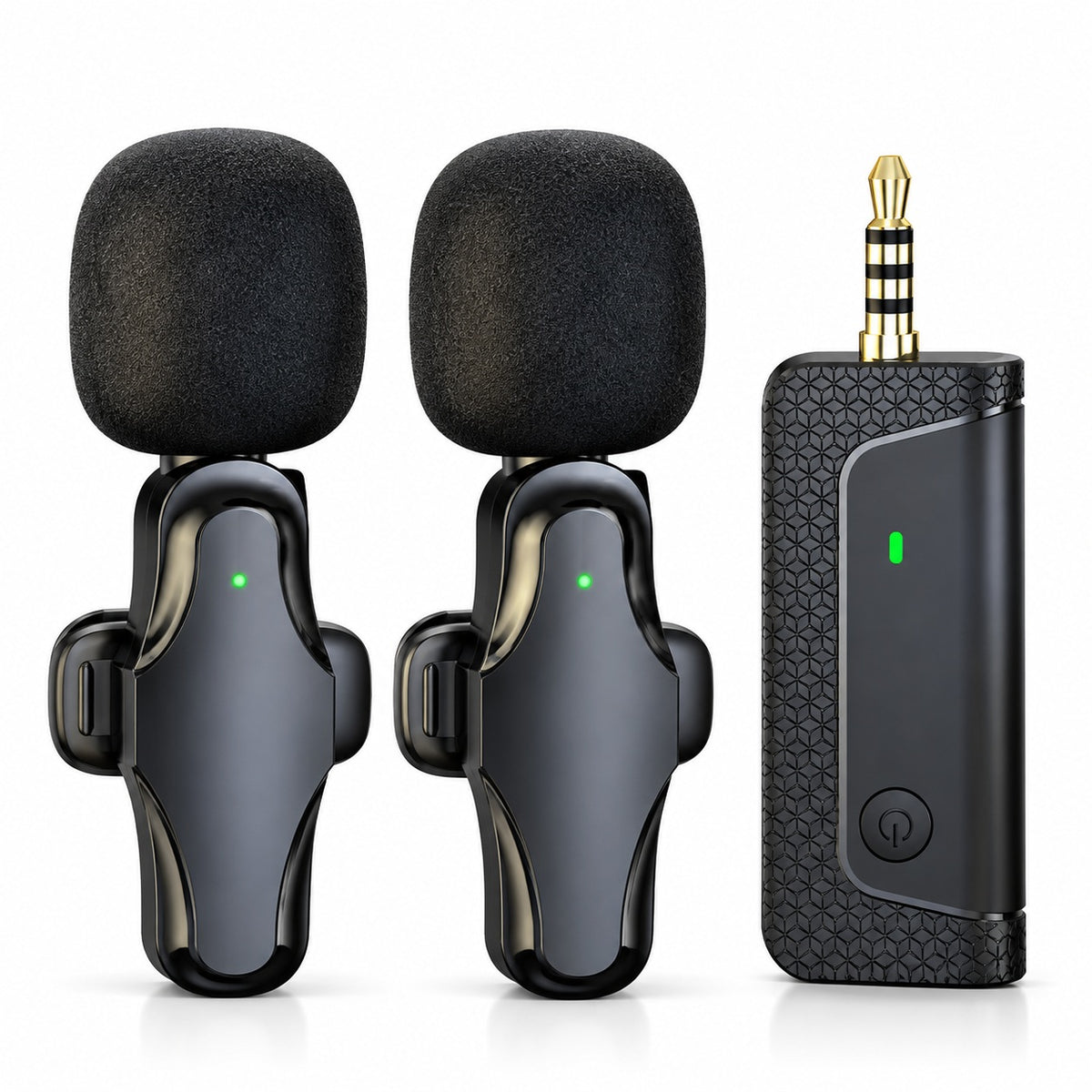 Dual Wireless Lavalier Microphone 2.4GHz ENC Noise Reduction 3.5mm for Vlogs & Interviews