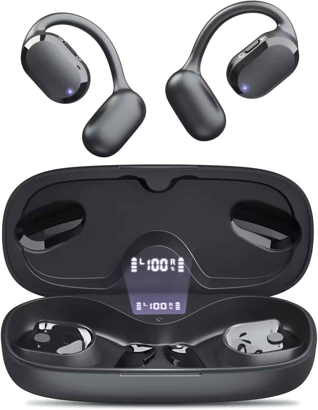 Open Ear Headphone Wireless Bluetooth 5.4 Earbuds with Mic