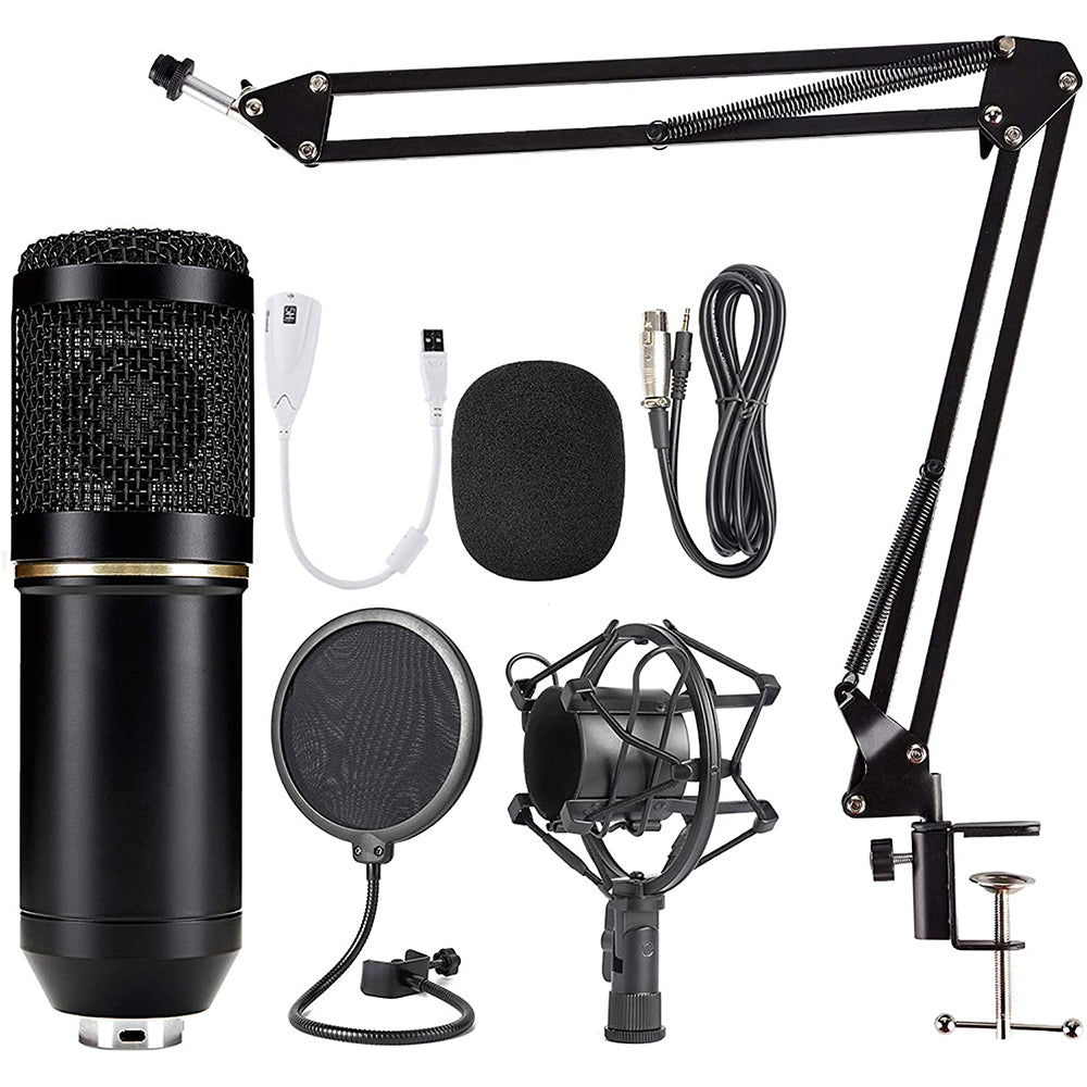 navor XLR Condenser Microphone Combo Cardioid Professional Mic Kit with Adjustable Suspension Scissor Arm, Shock Mount & Pop Filter