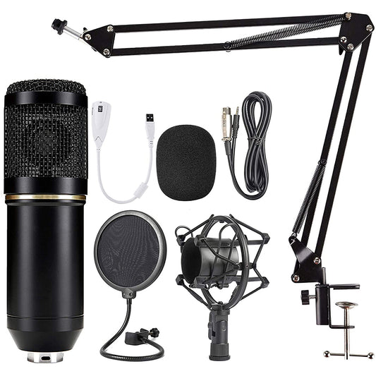 navor XLR Condenser Microphone Combo Cardioid Professional Mic Kit with Adjustable Suspension Scissor Arm, Shock Mount & Pop Filter