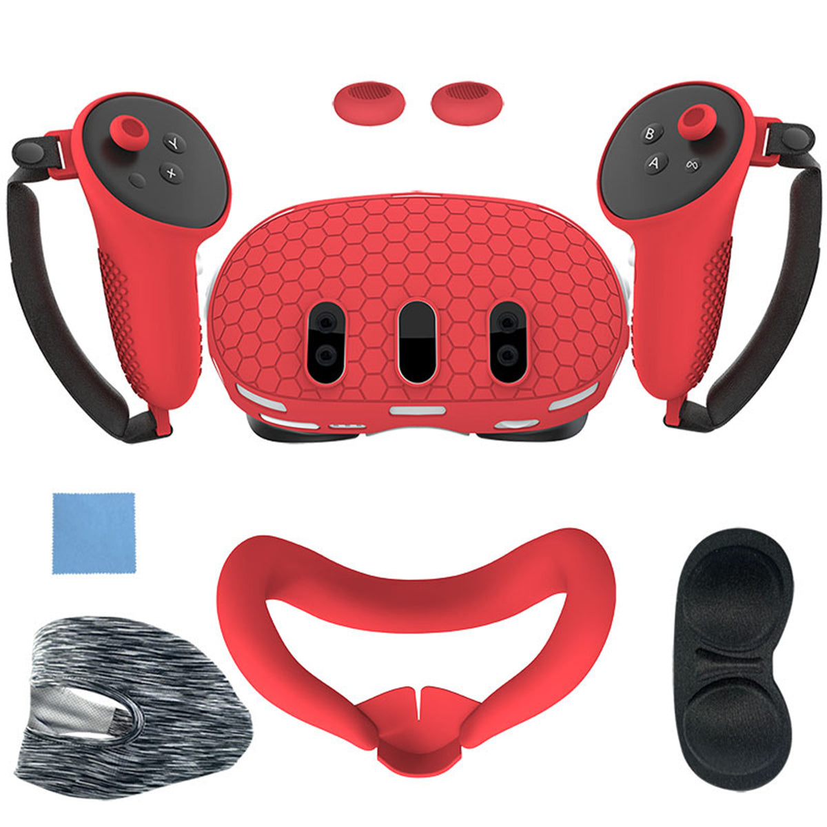 navor 7 in 1 Silicone Protective Case Cover Set for Meta Quest 3 VR Accessories