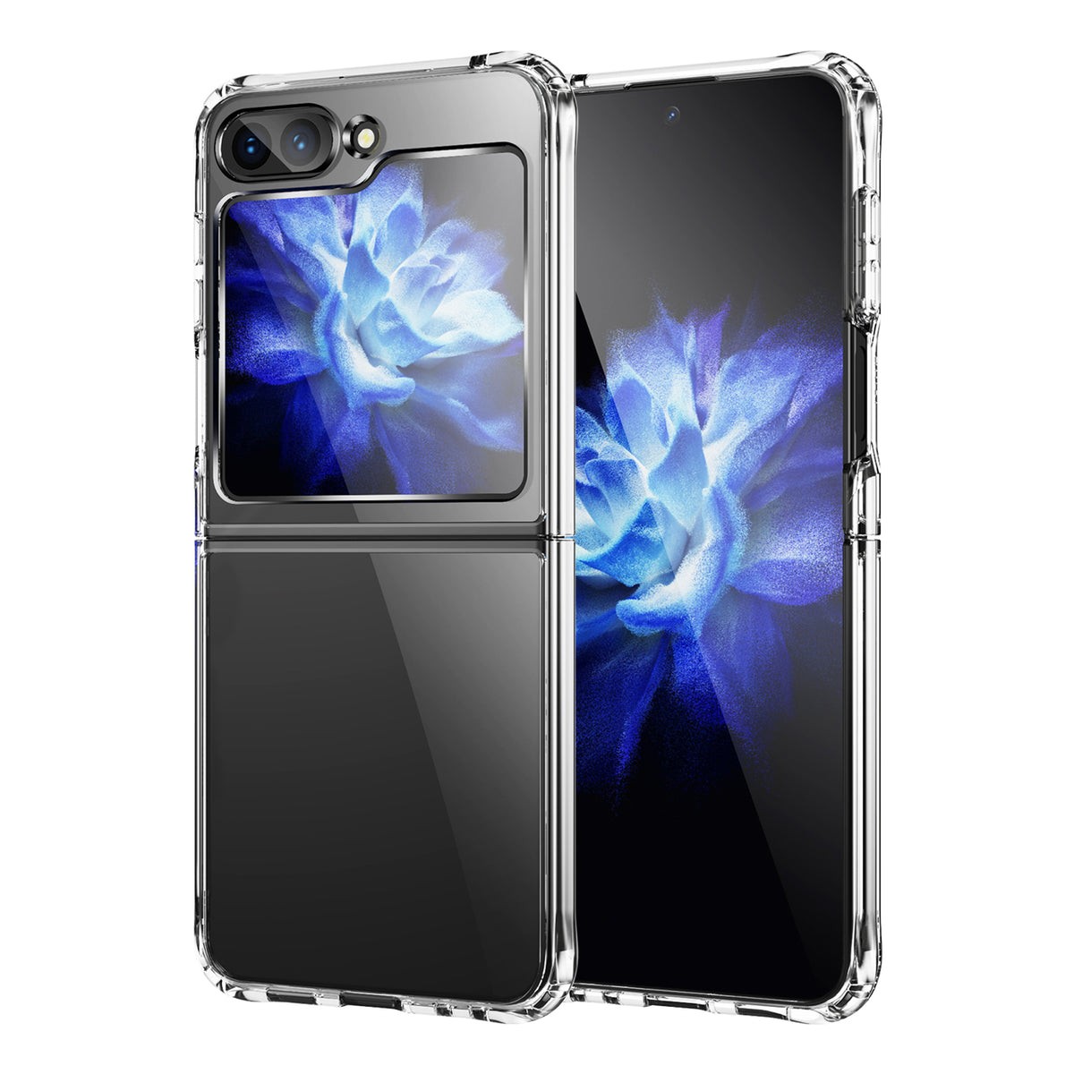 navor for Samsung Galaxy Z Flip 5 Case Crystal Clear, Anti-Yellowing Shockproof Acrylic Full Protective Cover
