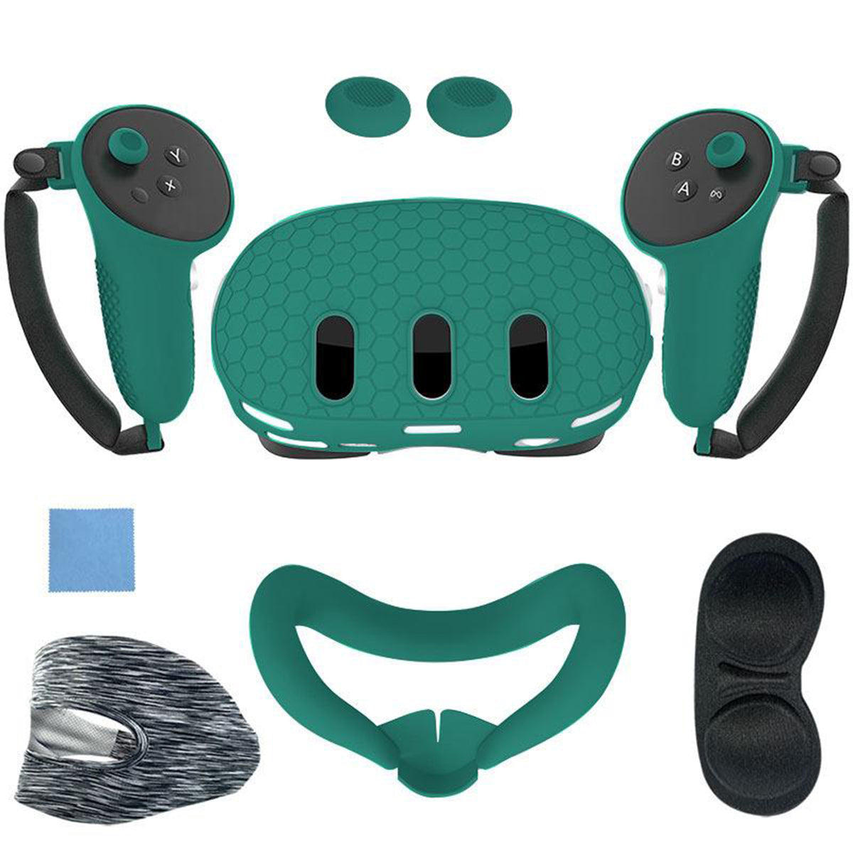 navor 7 in 1 Silicone Protective Case Cover Set for Meta Quest 3 VR Accessories