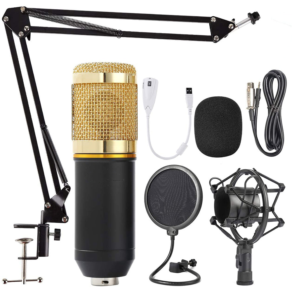navor XLR Condenser Microphone Combo Cardioid Professional Mic Kit with Adjustable Suspension Scissor Arm, Shock Mount & Pop Filter
