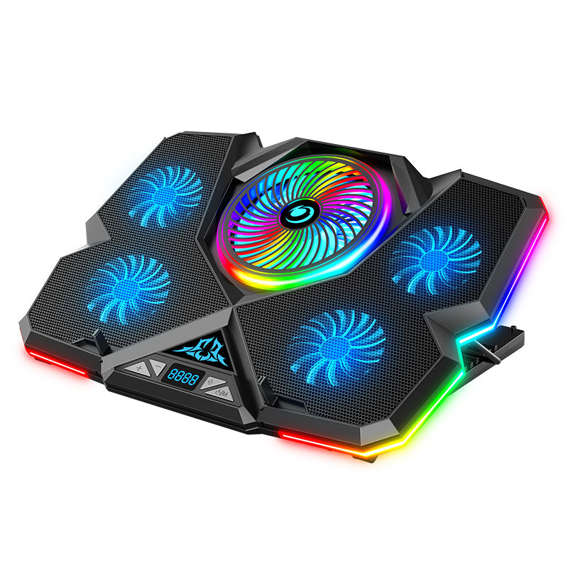 navor Laptop Cooling Pad for 12-17 Inch, Gaming Laptop Cooler with 5 Quiet Fans, RGB LED Lights