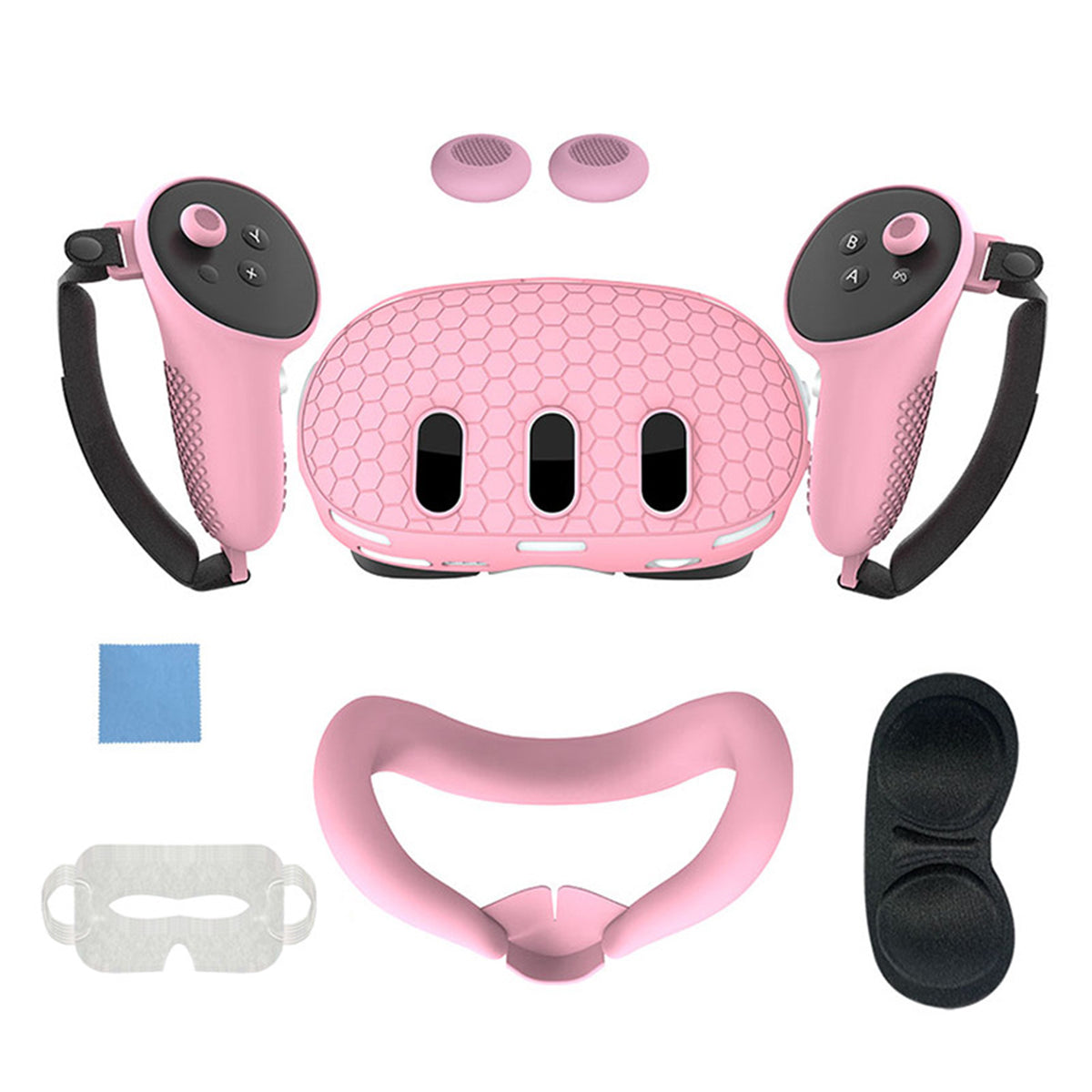 navor 7 in 1 Silicone Protective Case Cover Set for Meta Quest 3 VR Accessories