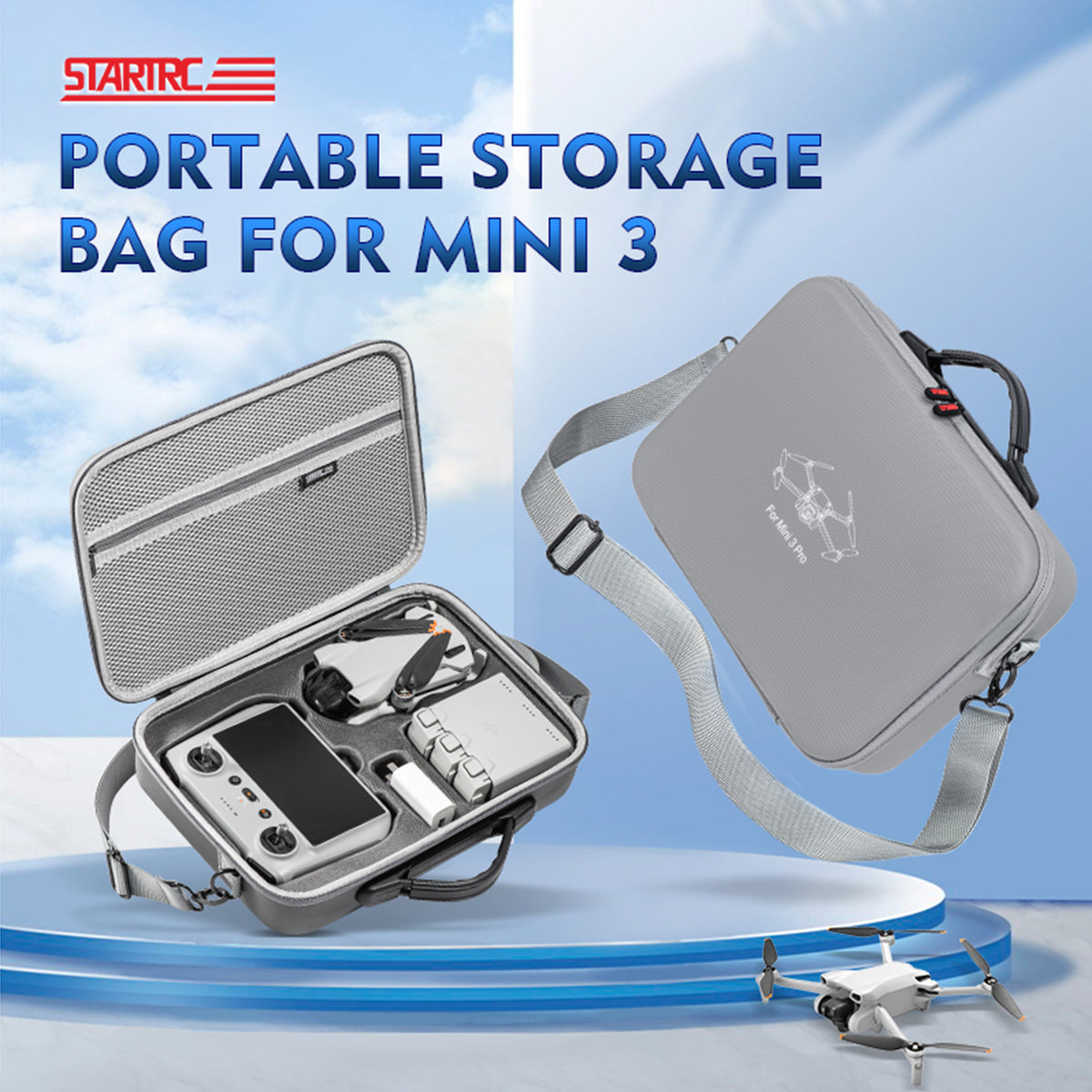 Protective Drone Carrying Case for DJI Mini 3 Pro & Mini 3, Grey