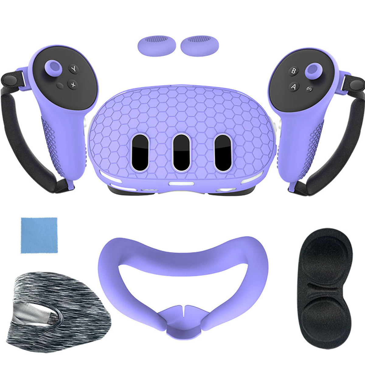 navor 7 in 1 Silicone Protective Case Cover Set for Meta Quest 3 VR Accessories
