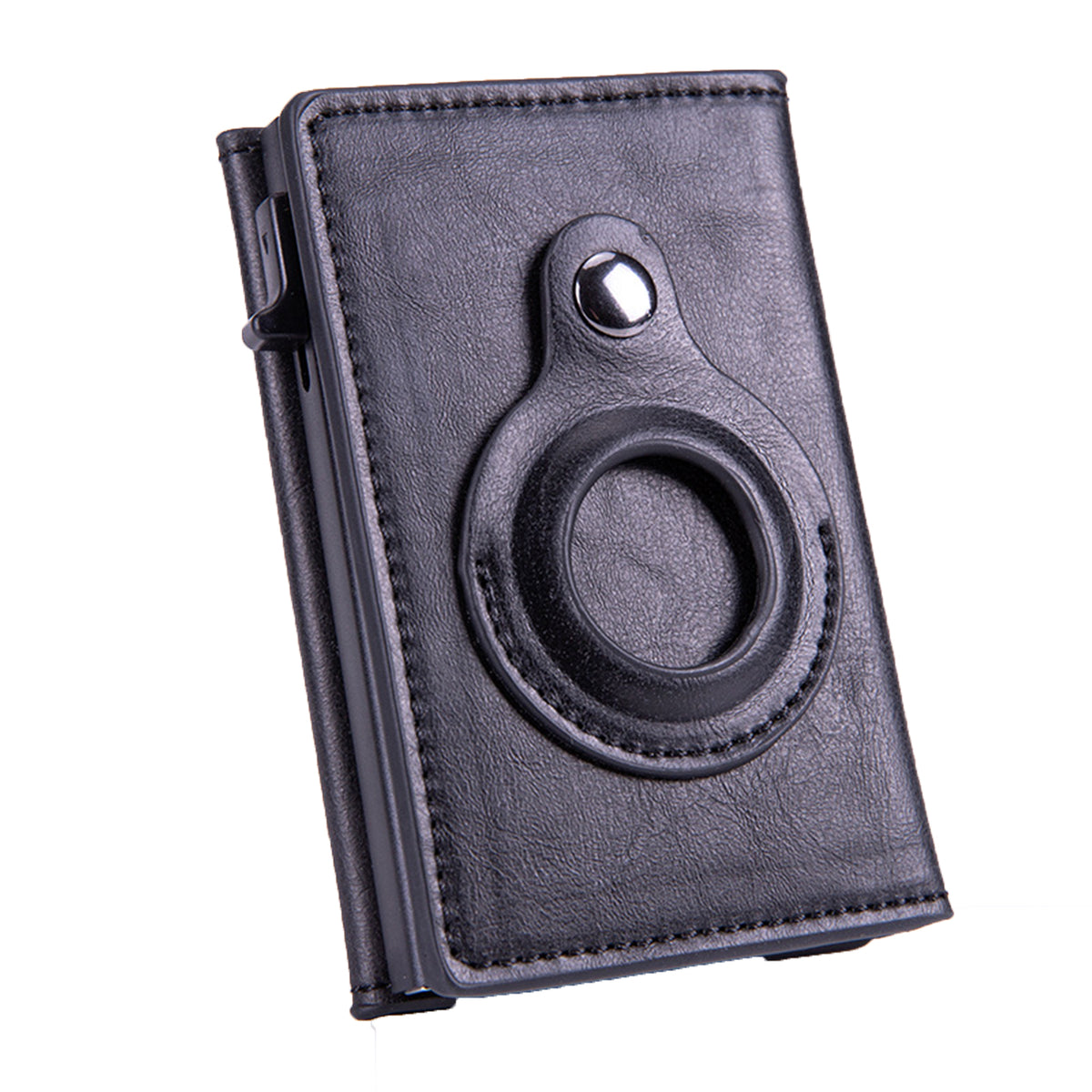 Navor Leather Bi-Fold Pop-up Wallet with AirTag Holder, RFID Blocking