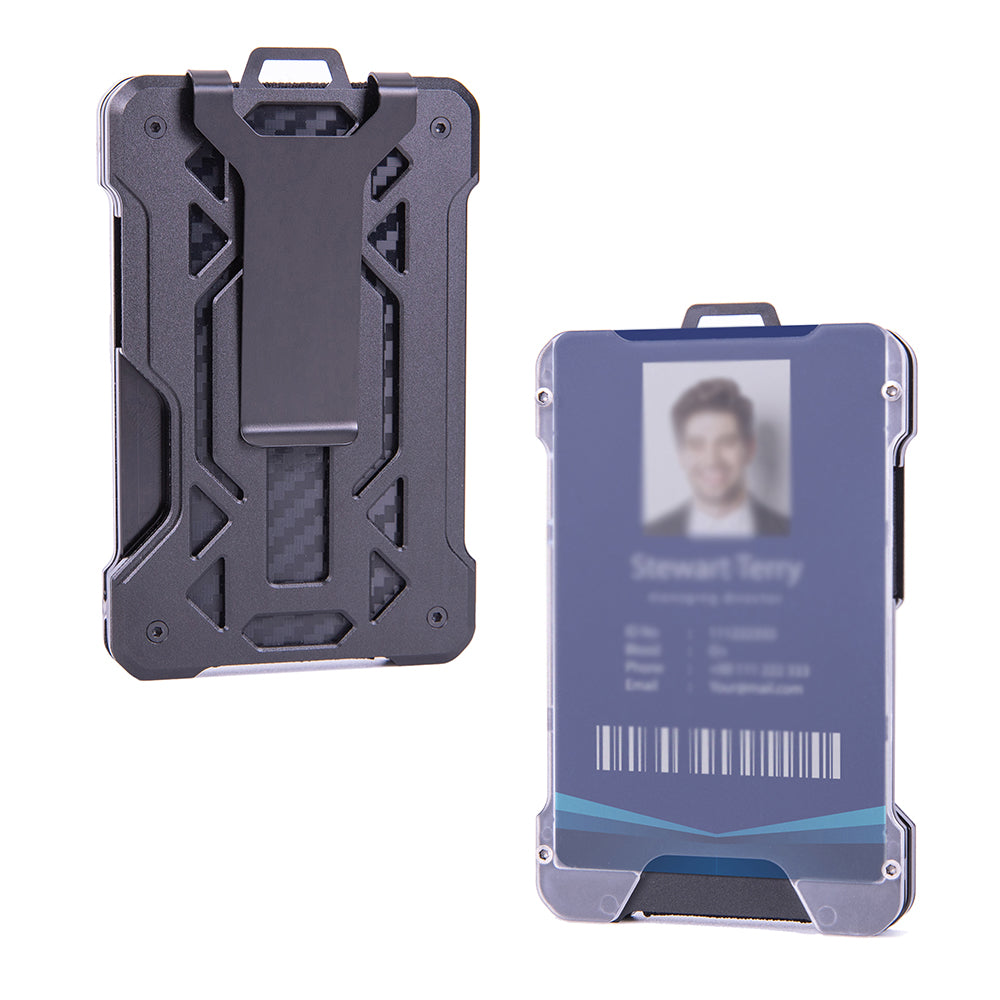 navor Minimalist Wallet with 1 Clear Window ID Badge Holder, Money Clip, RFID Blocking