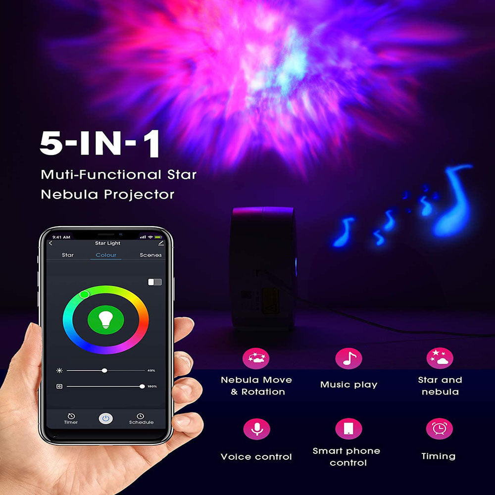 navor Starry Projector Light with Timer, App Control, Voice Control,Moving Star Galaxy