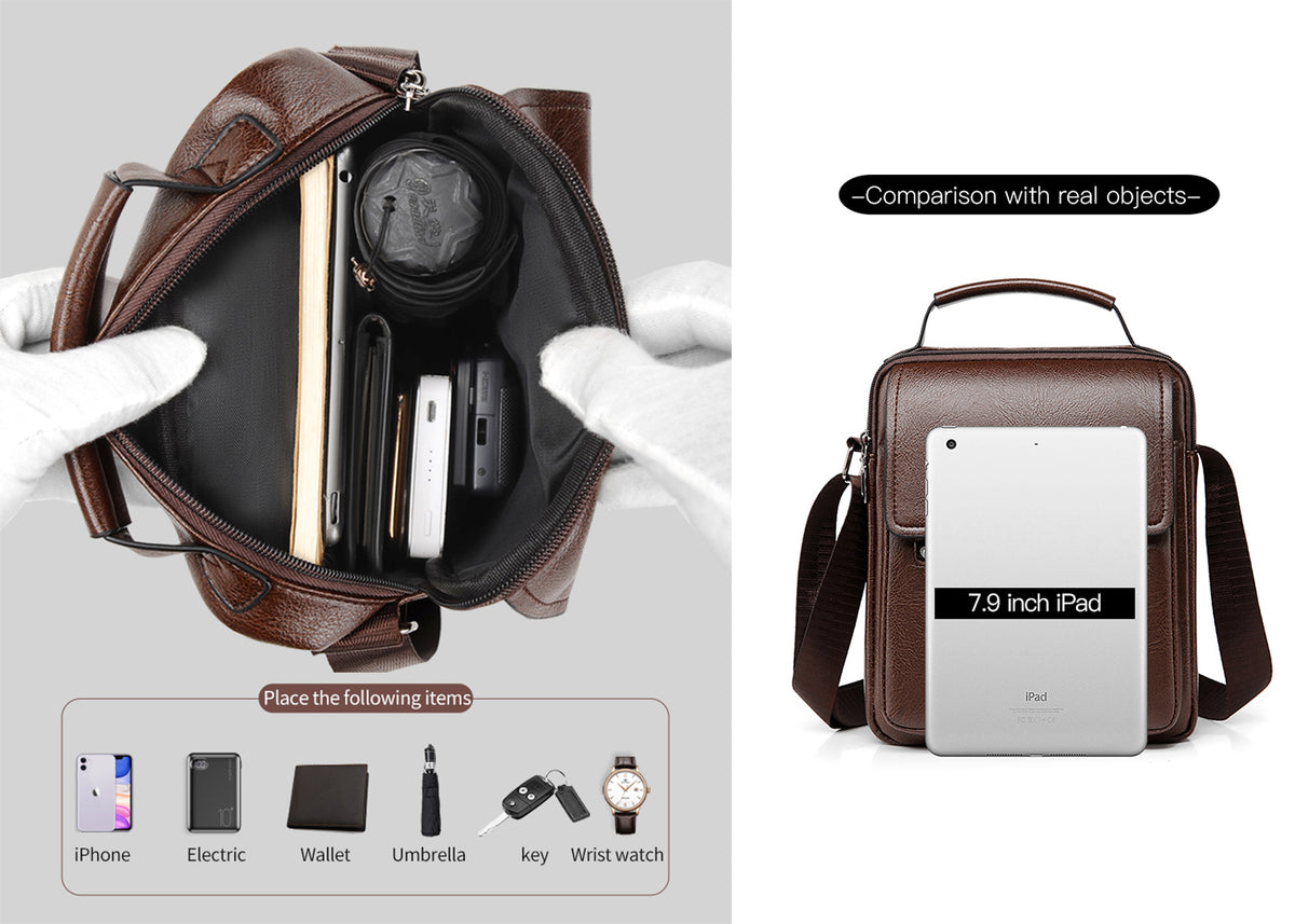 navor Men's Small Multipurpose PU Leather Shoulder/ Messenger Bag