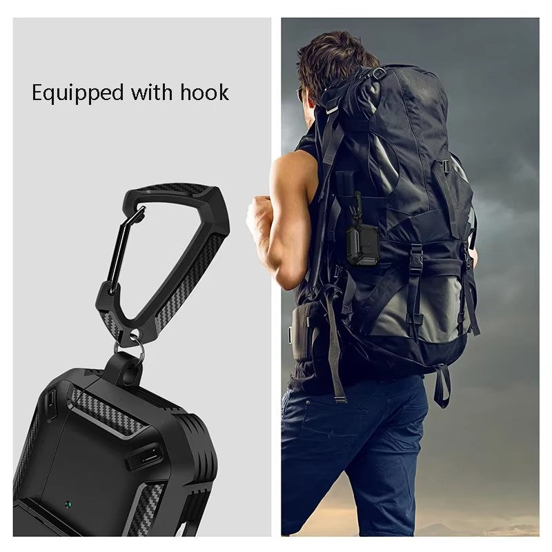 For AirPods Pro 2 Case Rugged Shockproof Protective Cover with Carabiner