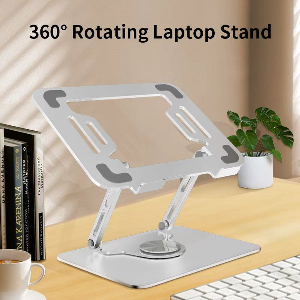 Navor 360° Swivel Laptop Stand – Adjustable Height, Ergonomic & Portable-10-17 inch laptops