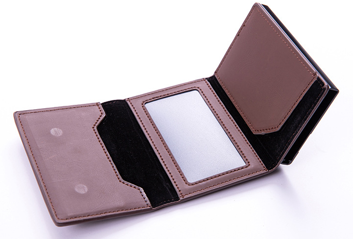 Navor Leather Bi-Fold Pop-up Wallet with AirTag Holder, RFID Blocking