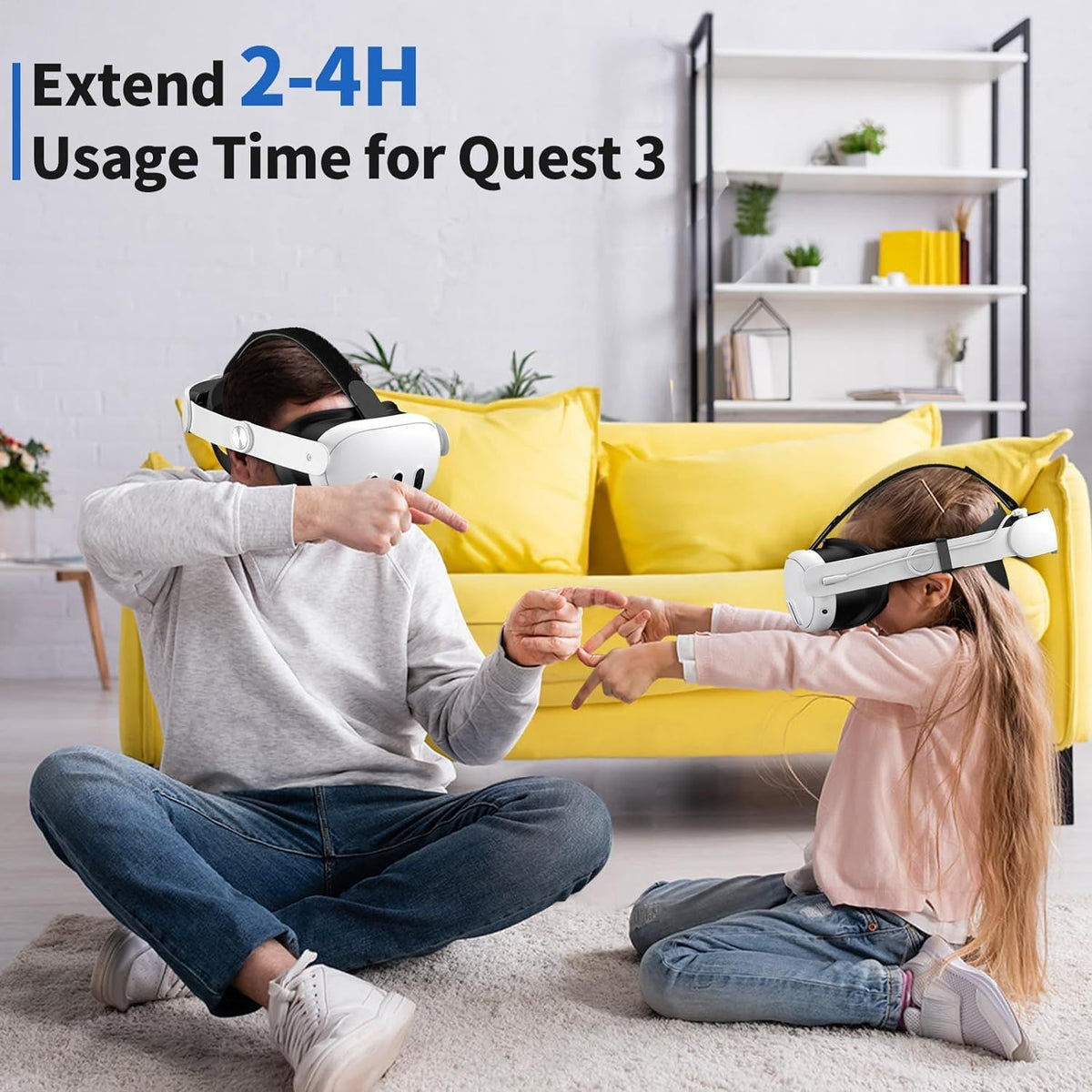 Navor VR Head Strap with 10000mAh Battery for Meta Quest 3 & 3S
