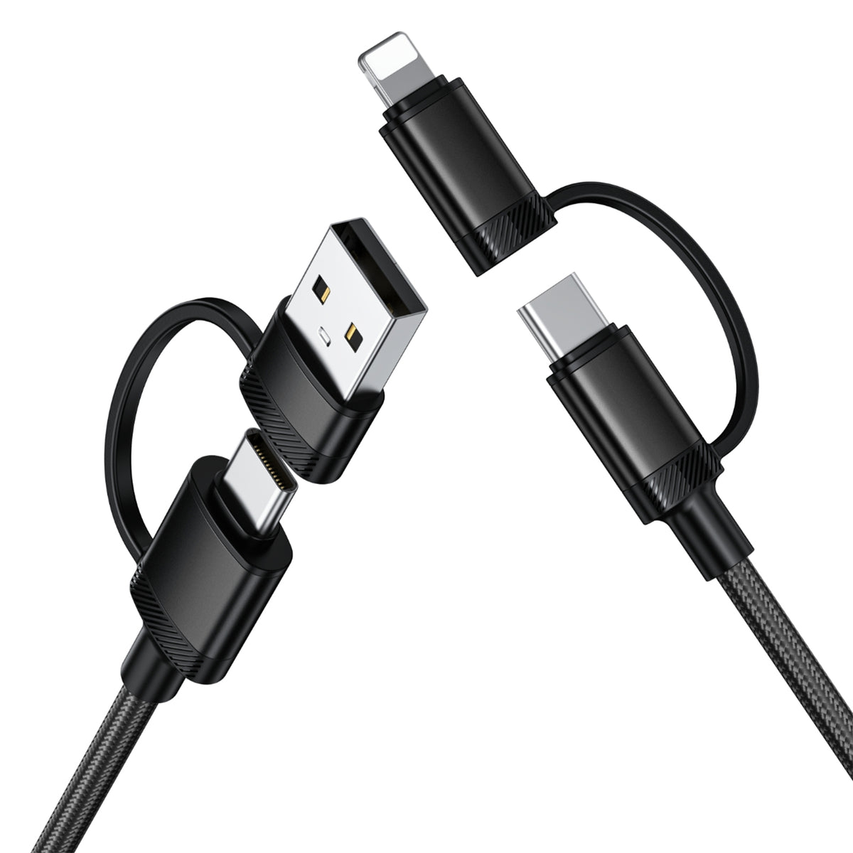 navor 4-in-1 USB C Fast Charging Cable 60W PD, USB-A/USB-C to USB-C/Lightning Multi Charger Cord