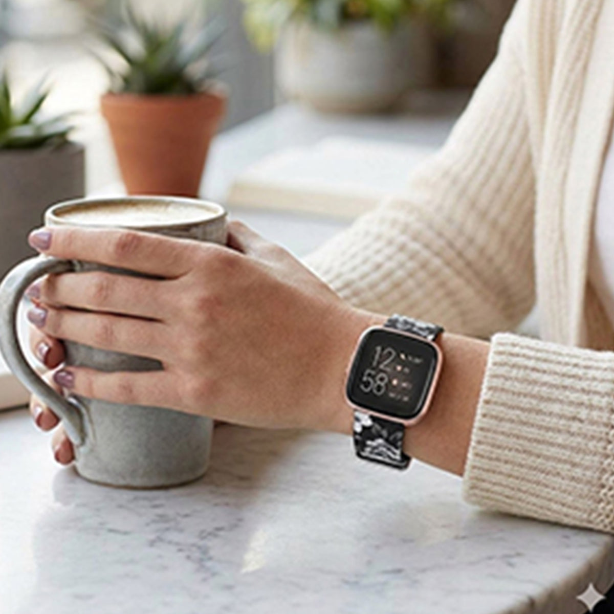 navor Flower Watch Strap Compatible with Fitbit Versa/Versa 2/Versa Lite/Versa SE