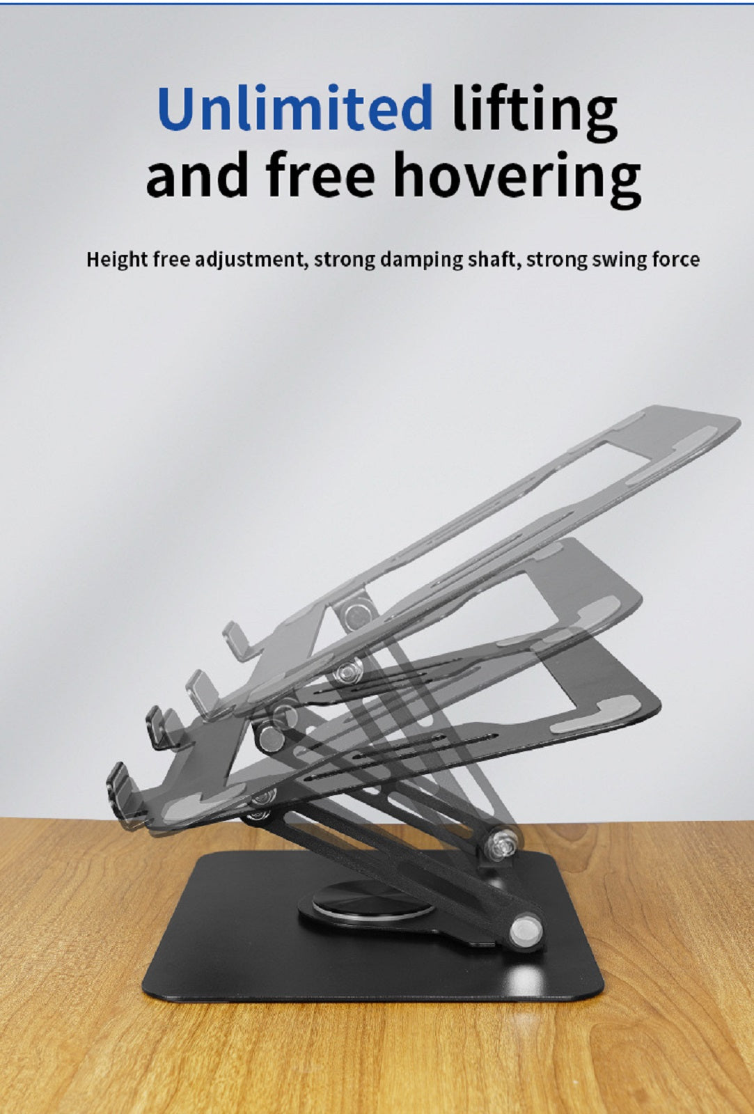 Navor 360° Swivel Laptop Stand – Adjustable Height, Ergonomic & Portable-10-17 inch laptops