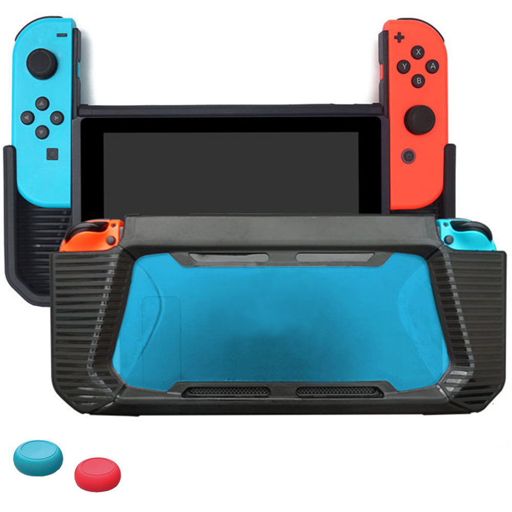 navor Rugged Protective Cover & Screen Protector for Nintendo Switch, with 2 Thumb Grips Caps