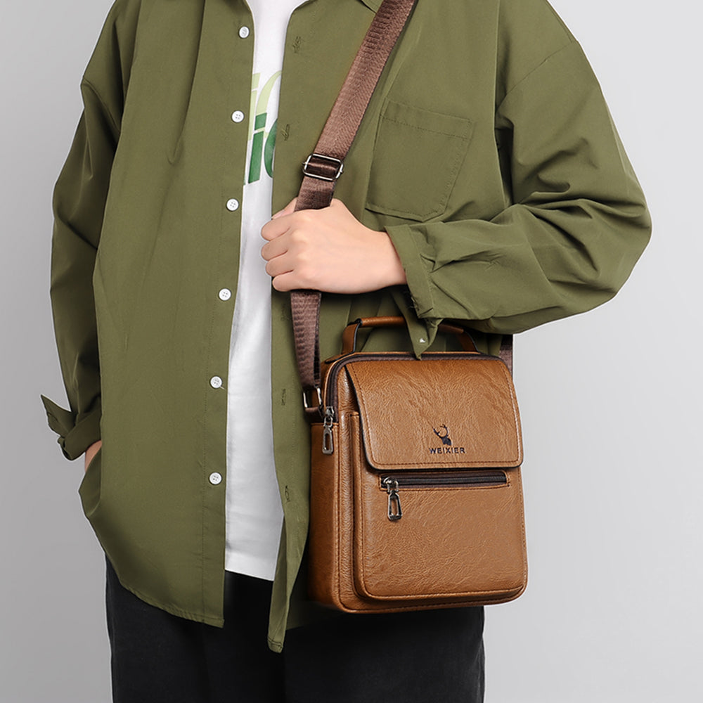 navor Men's Small Multipurpose PU Leather Shoulder/ Messenger Bag