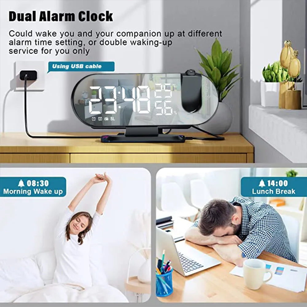 navor Projection Clock with USB Charging Port