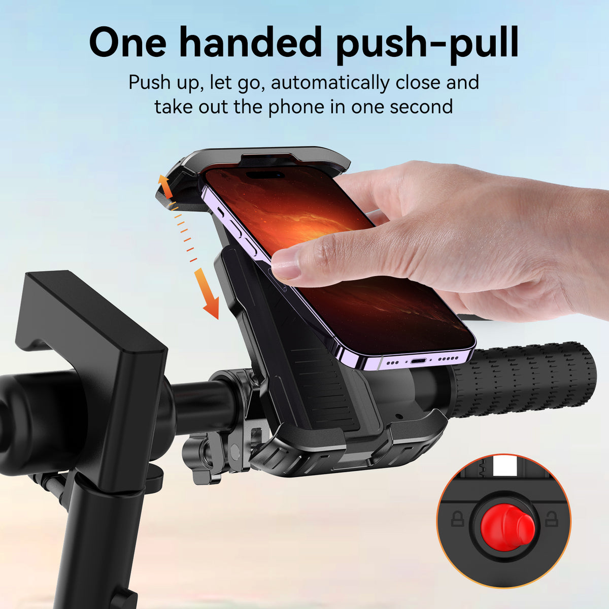 Navor Motorcycle & Bike Phone Mount – 360° Rotatable Handlebar Phone Holder with Security Lock