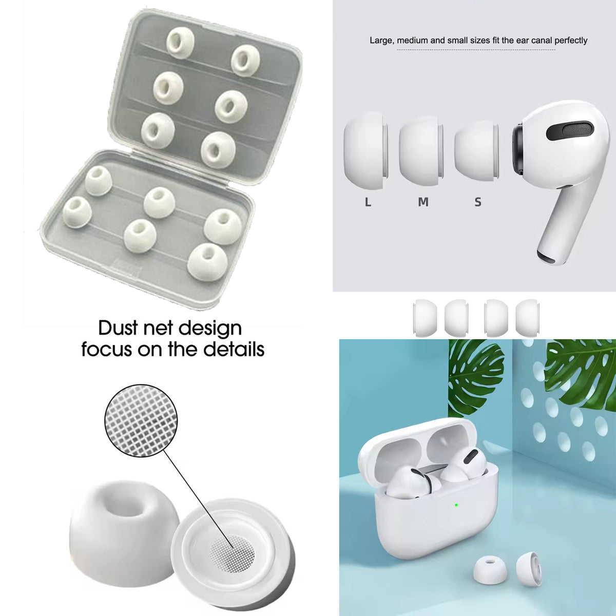 navor [6 Pairs + Cleaning kit] Replacement Ear Tips for Compatible with AirPods Pro 2nd/1st Gen