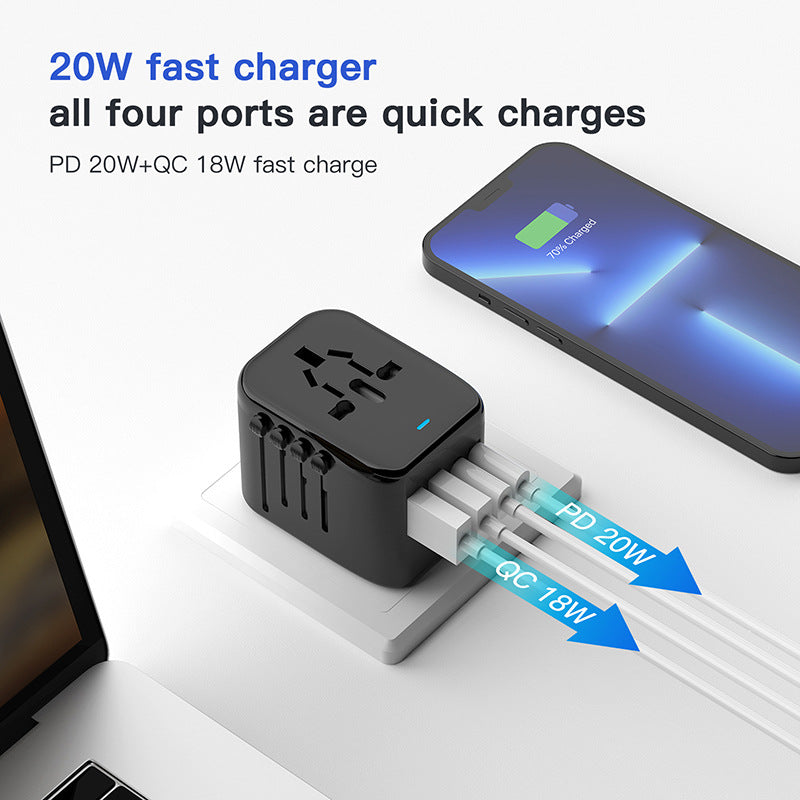navor Universal Travel Adapter with 2 USB-C & 2 USB-A Ports for International Travel