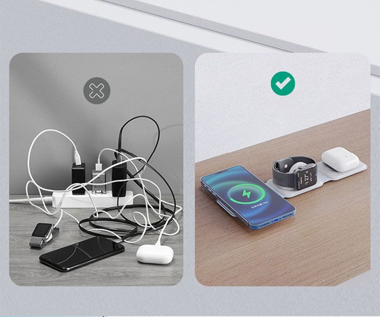 3 in 1 Charging Station for iPhone, Wireless Stand for iWatch & Airpods