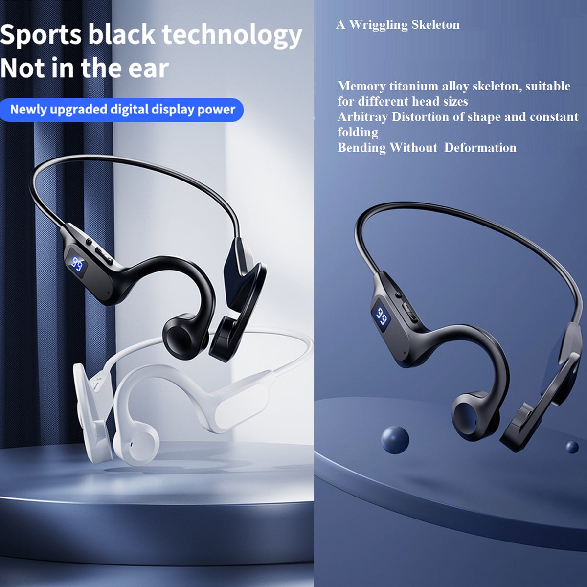 navor Open Ear Bone Conduction Headphone Wireless Bluetooth Headset with Mic